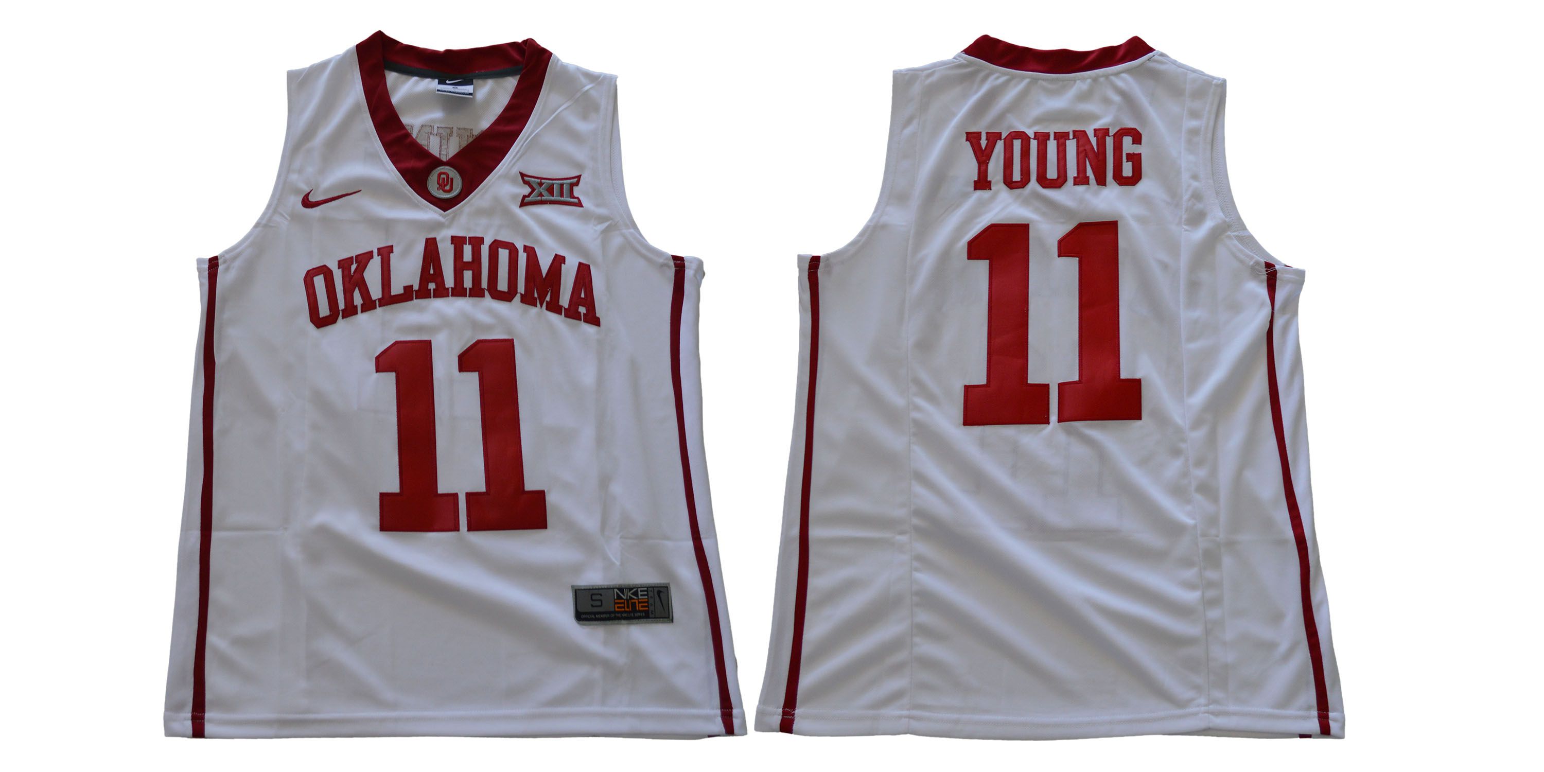 Men Oklahoma Sooners #11 Young White Nike NCAA Jerseys->->NCAA Jersey
